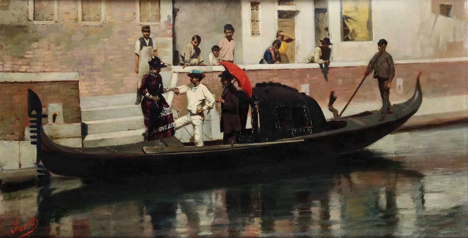 Figure Su Gondola Wall Art by Luigi Sorio - High-Resolution Digital Print