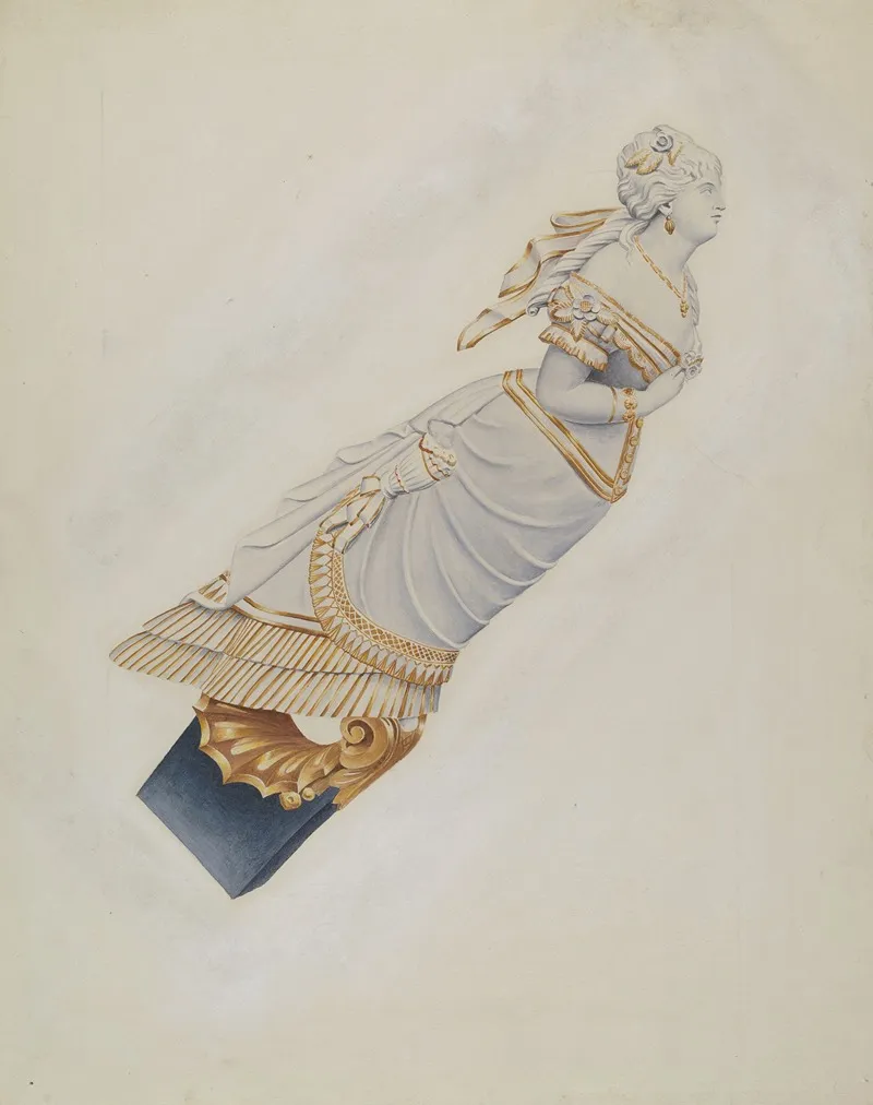 Figurehead Belle Of Bath Wall Art by Alton K. Skillin - High-Resolution Digital Print