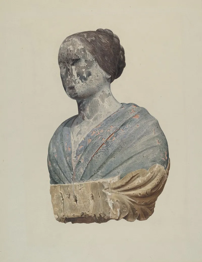 Figurehead From Schooner Polly Wall Art by Alton K. Skillin - High-Resolution Digital Print