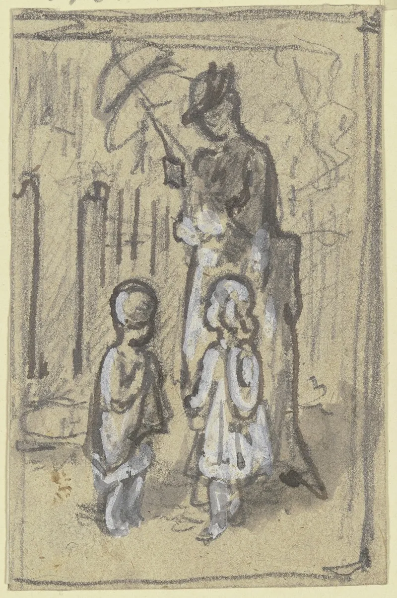 Figurenskizze Dame Und Zwei Kinder