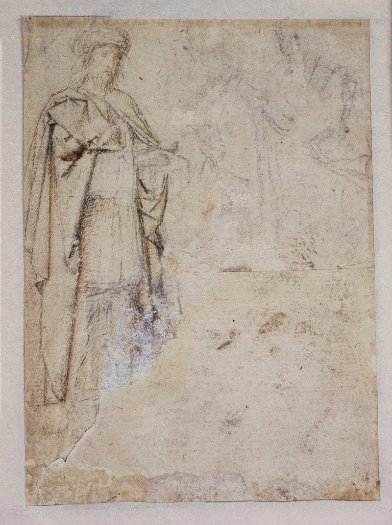 Figurenstudie Des Kambyses Oben Rechts Gewandstudien