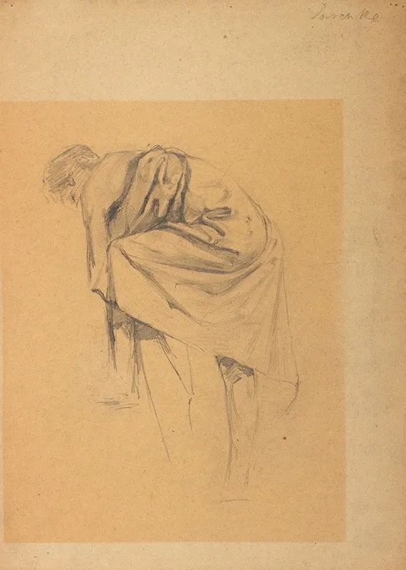 Figurenstudie Einer Sich Nach Links Buckenden Wall Art by Franz Jaschke - High-Resolution Digital Print