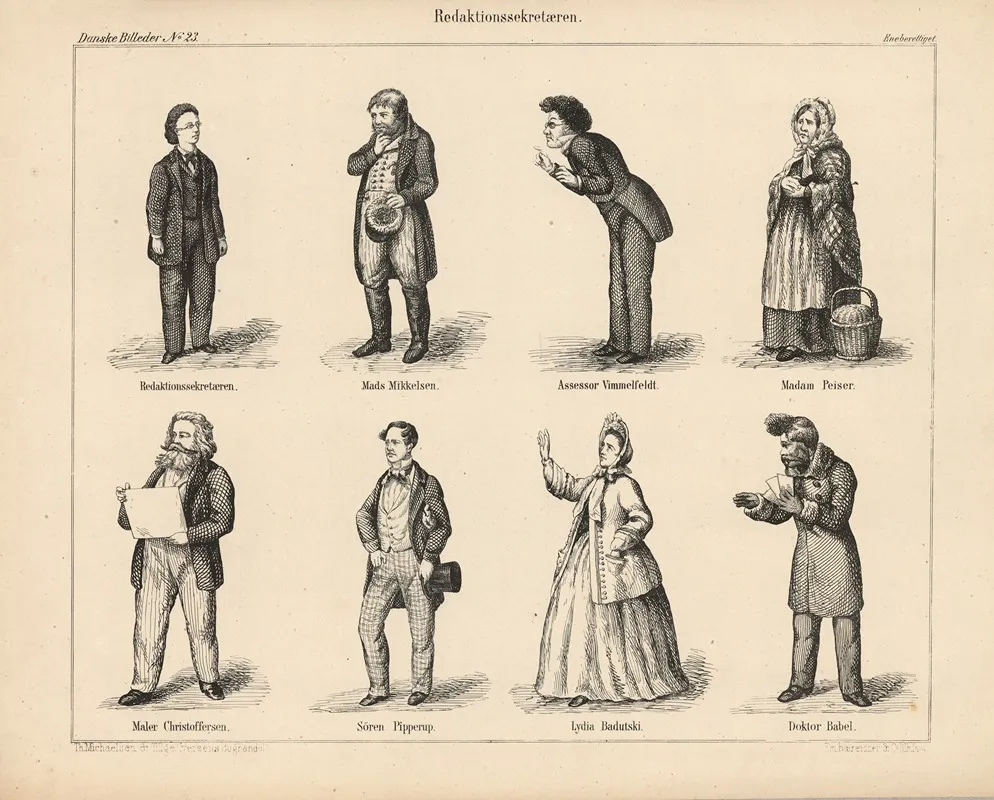 Figurer Fra Redaktionssekretaeren Wall Art by Emil Bærentzen - High-Resolution Digital Print