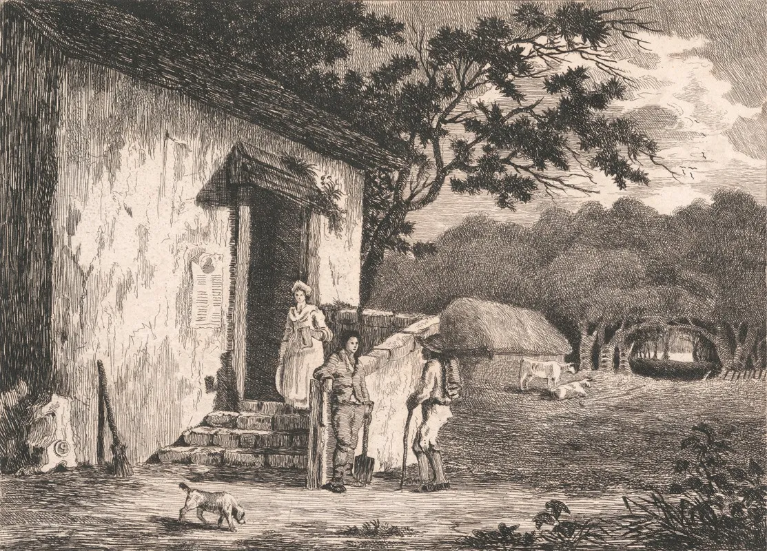Figures At A Country Inn Wall Art by Edward Pryce Owen - High-Resolution Digital Print