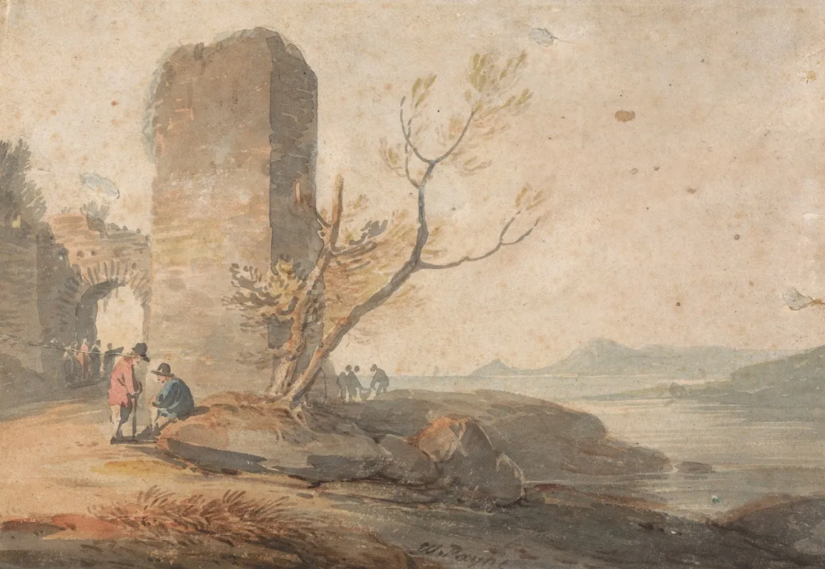 Figures By A Ruined Arch