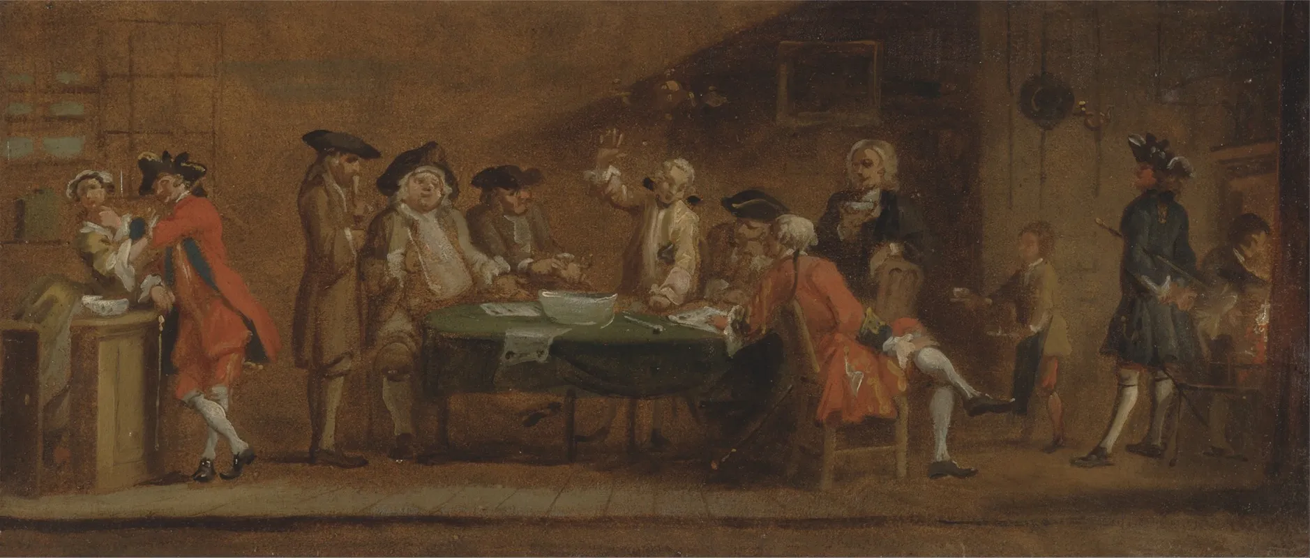 Figures In A Tavern Or Coffee House Wall Art by Joseph Highmore - High-Resolution Digital Print