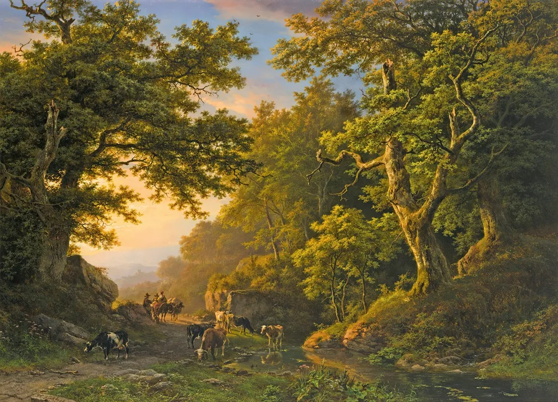 Figures In A Wooded Landscape