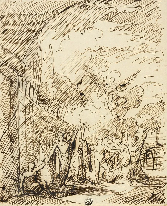 Figures In Landscape Wall Art by Benjamin West - High-Resolution Digital Print