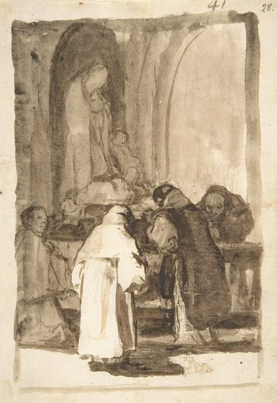 Figures Inside A Church Wall Art by Francisco de Goya - High-Resolution Digital Print