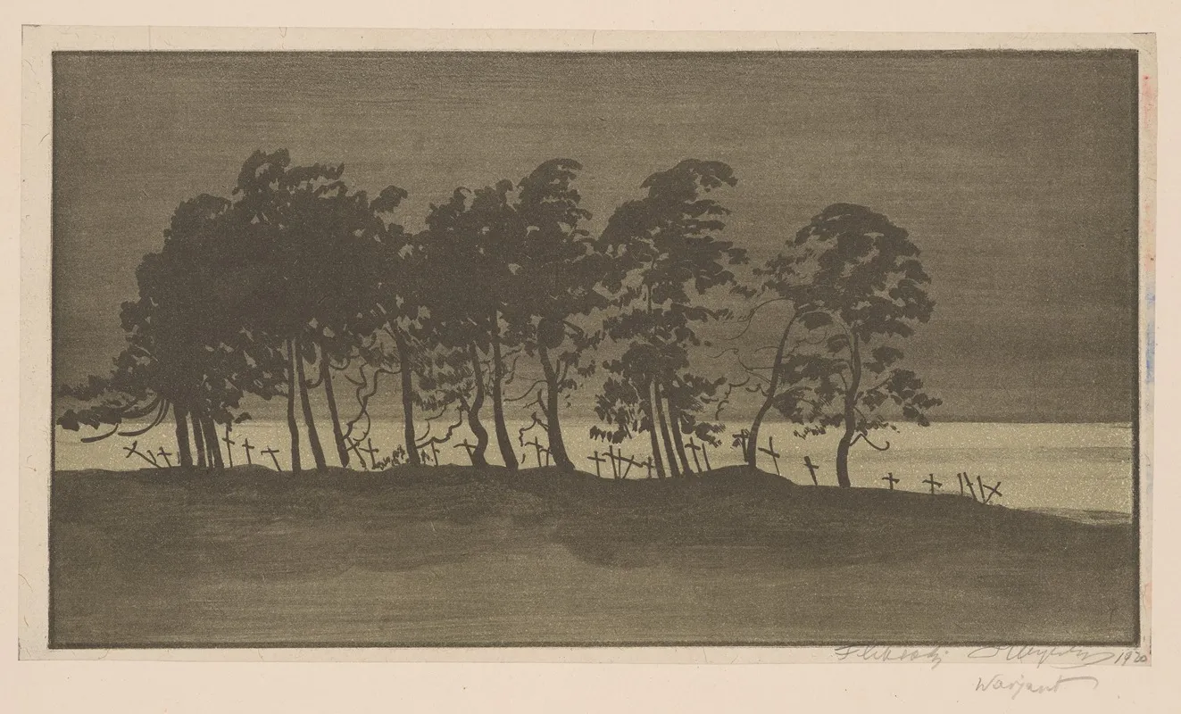 Figures Of Pine Trees And Graves