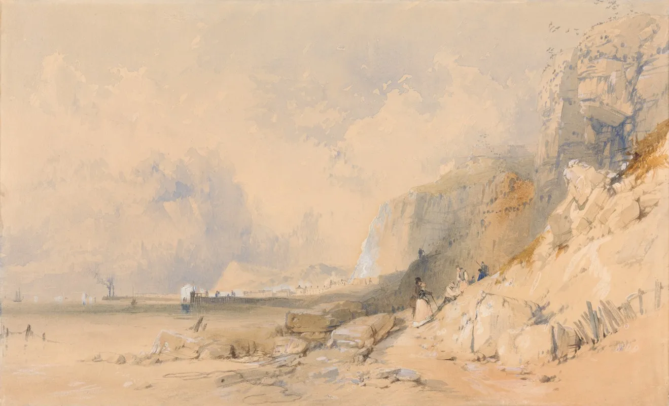 Figures On A Cliff Path Near Dover