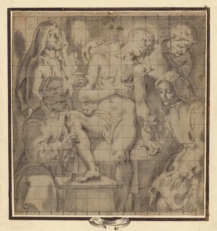 Figures Tending To The Wounded Saint Sebastian