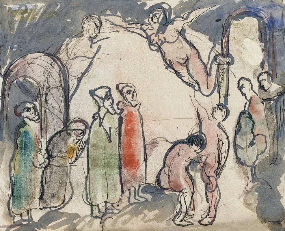 Figurkomposition Muligvis Skitse Til Eller Studie Efter Et Af Kunstnerens Malerier