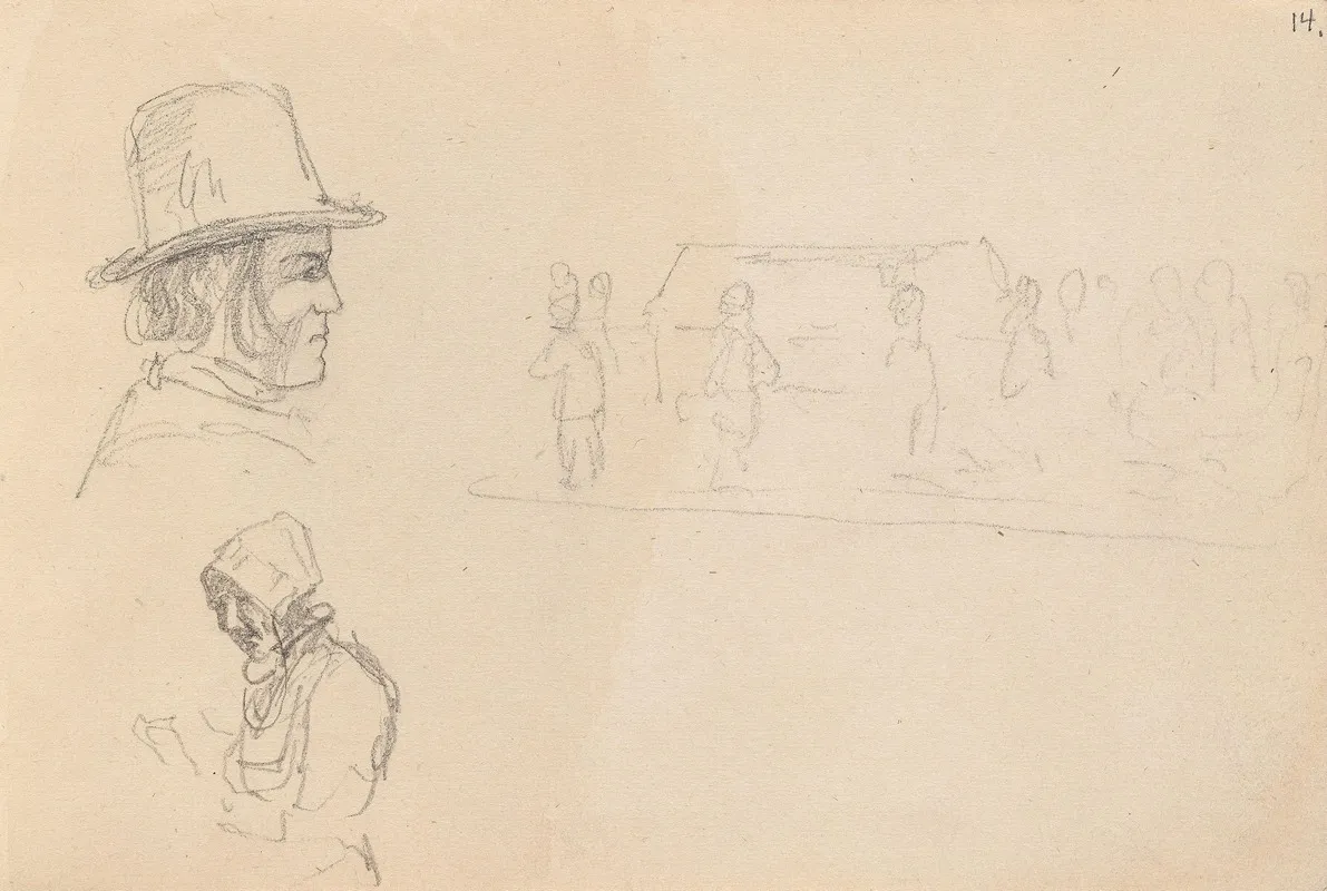 Figurstudier 2 Wall Art by Adolph Tidemand - High-Resolution Digital Print