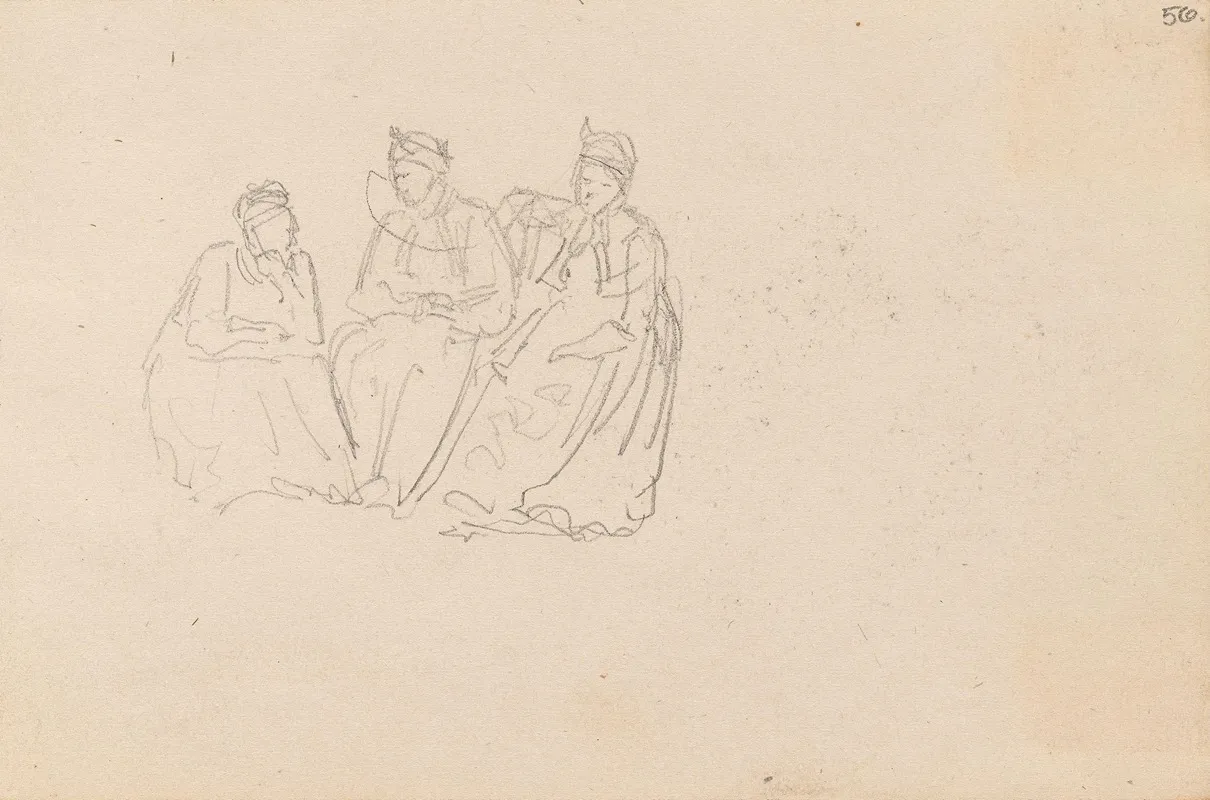 Figurstudier Fra Bryllup I Gulsvik Wall Art by Adolph Tidemand - High-Resolution Digital Print