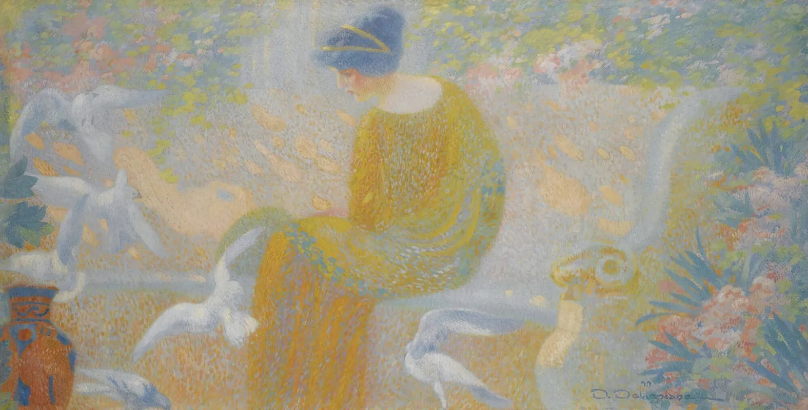 Fille Aux Colombes Wall Art by David Dellepiane - High-Resolution Digital Print