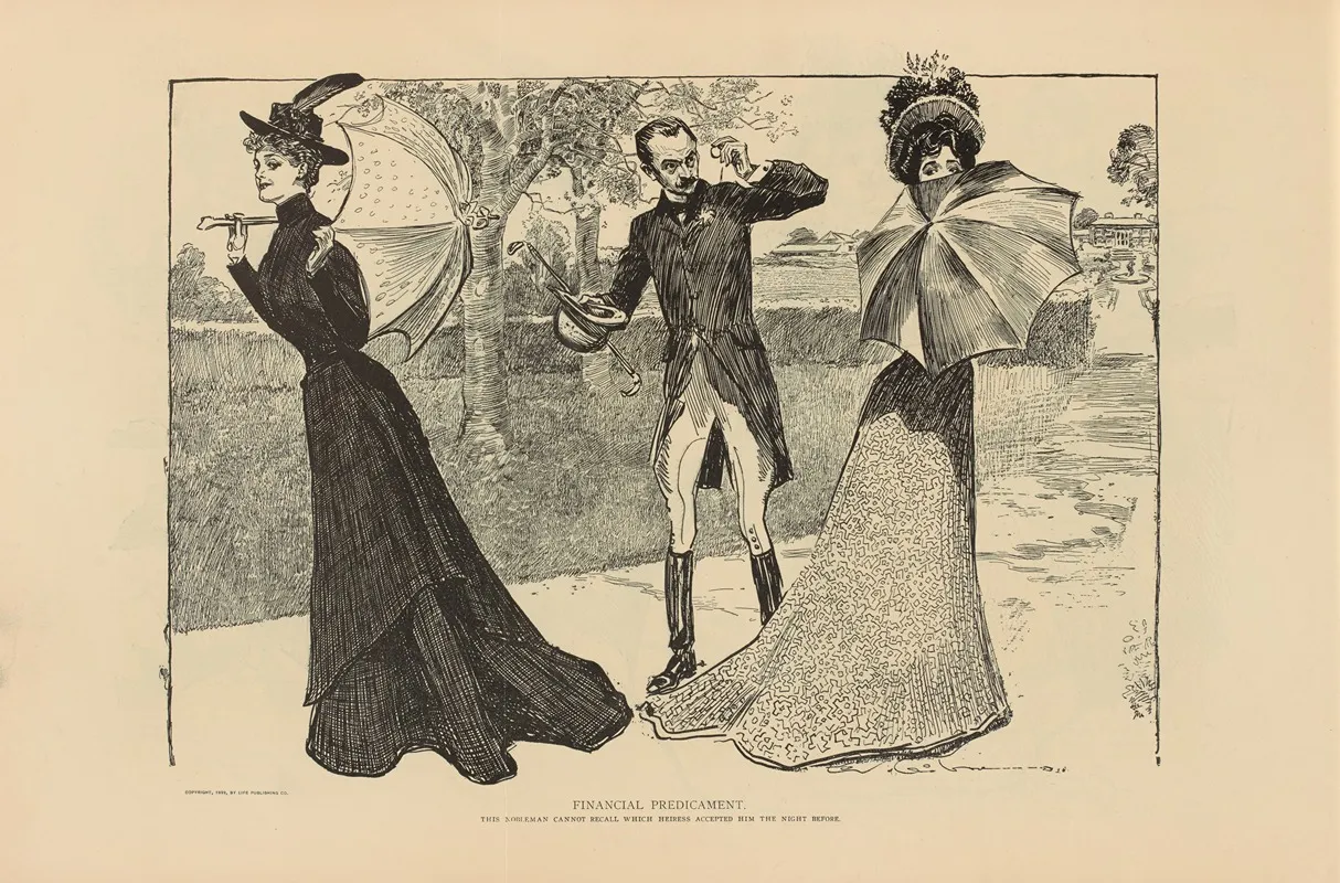 Financial Predicament 2 Wall Art by Charles Dana Gibson - High-Resolution Digital Print