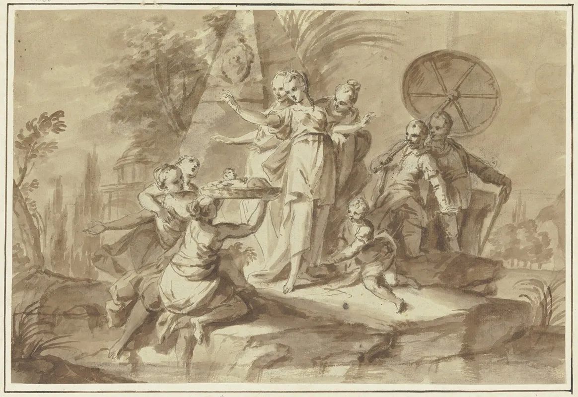 Finding Of The Moses Boy Wall Art by Sebastiano Ricci - High-Resolution Digital Print