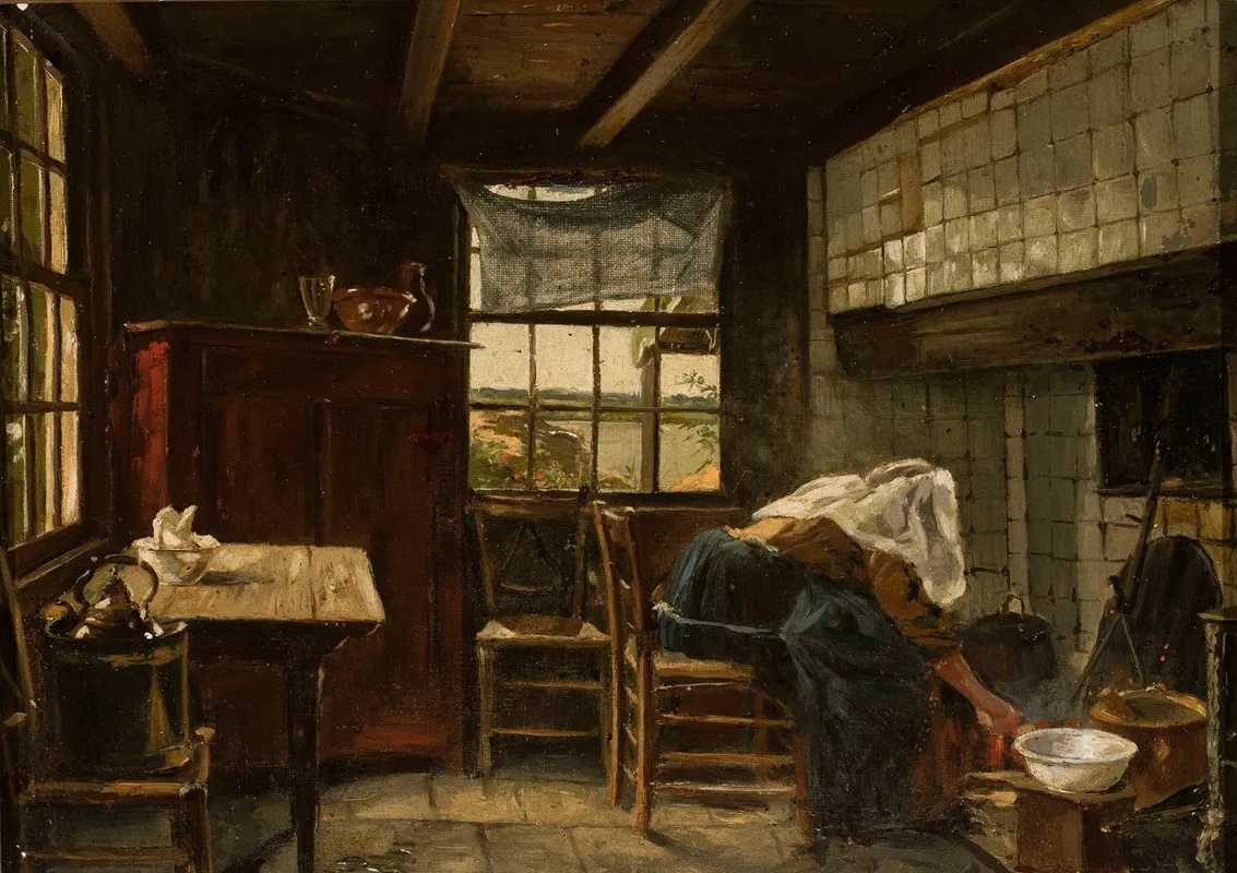 Finnish Cottage Interior Wall Art by Pavel Alexandrovich Svedomsky - High-Resolution Digital Print