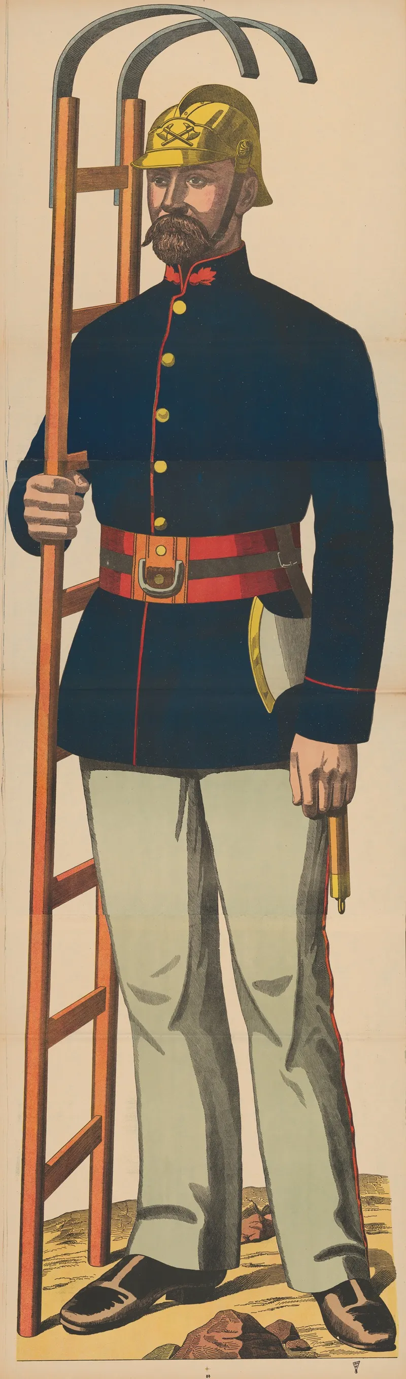 Firefighter With Ladder And Axe Wall Art by René Ackermann - High-Resolution Digital Print