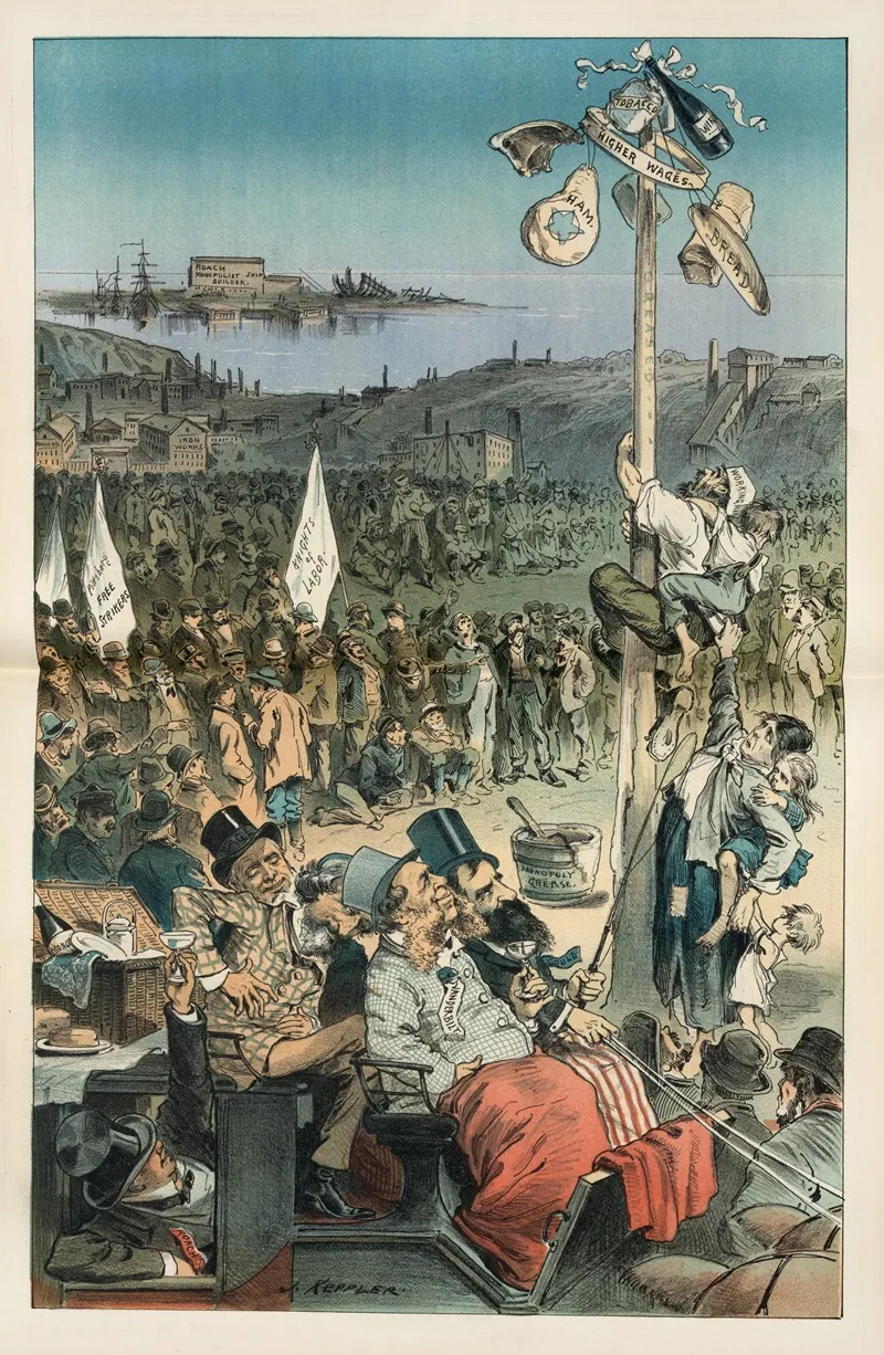First Annual Picnic Of The Knights Of Labor More Fun For The Spectators Than For The Performers Wall Art by Joseph Ferdinand Keppler - High-Resolution Digital Print