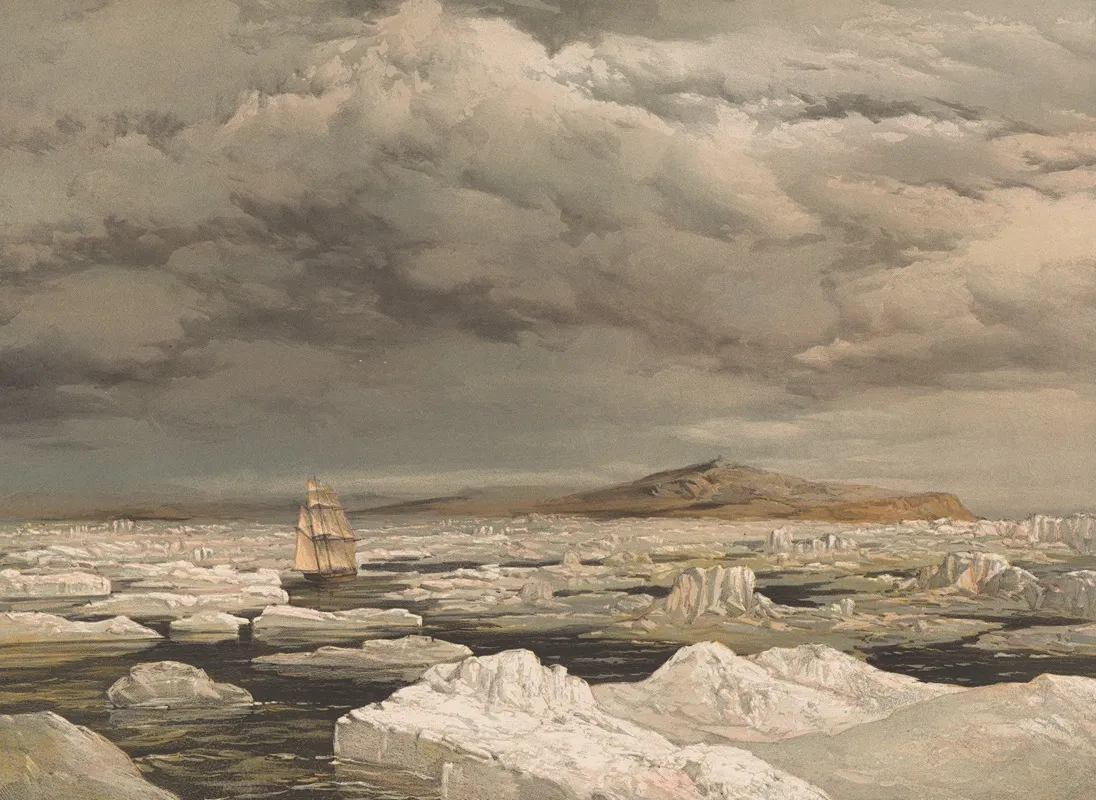 First Discovery Of Land By H M S Investigator Wall Art by Samuel Gurney Cresswell - High-Resolution Digital Print