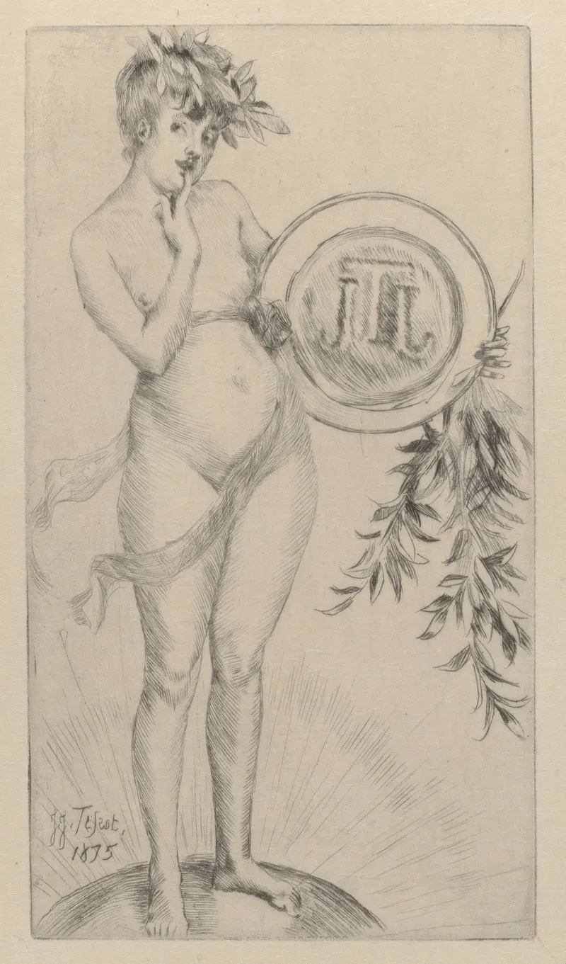 First Frontispiece With The Monogram Wall Art by James Tissot - High-Resolution Digital Print
