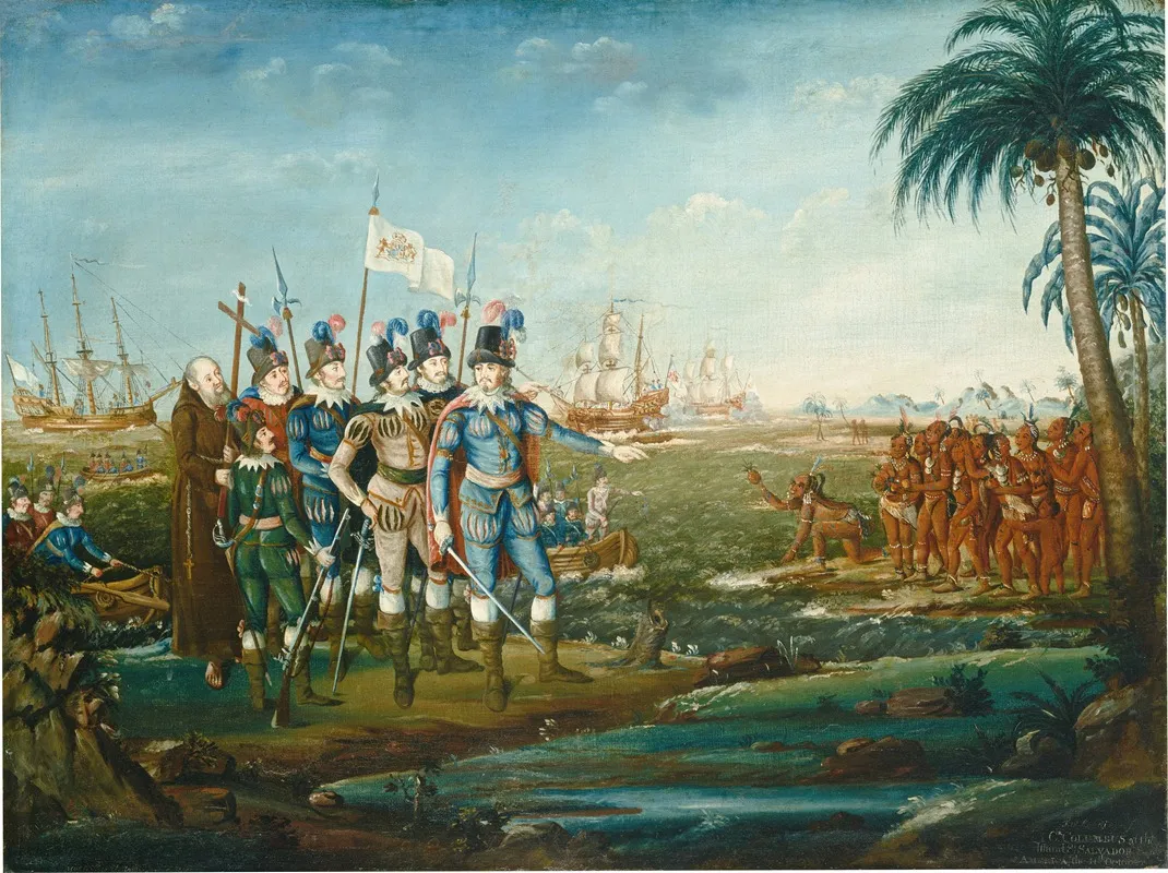 First Landing Of Christopher Columbus Wall Art by Frederick Kemmelmeyer - High-Resolution Digital Print