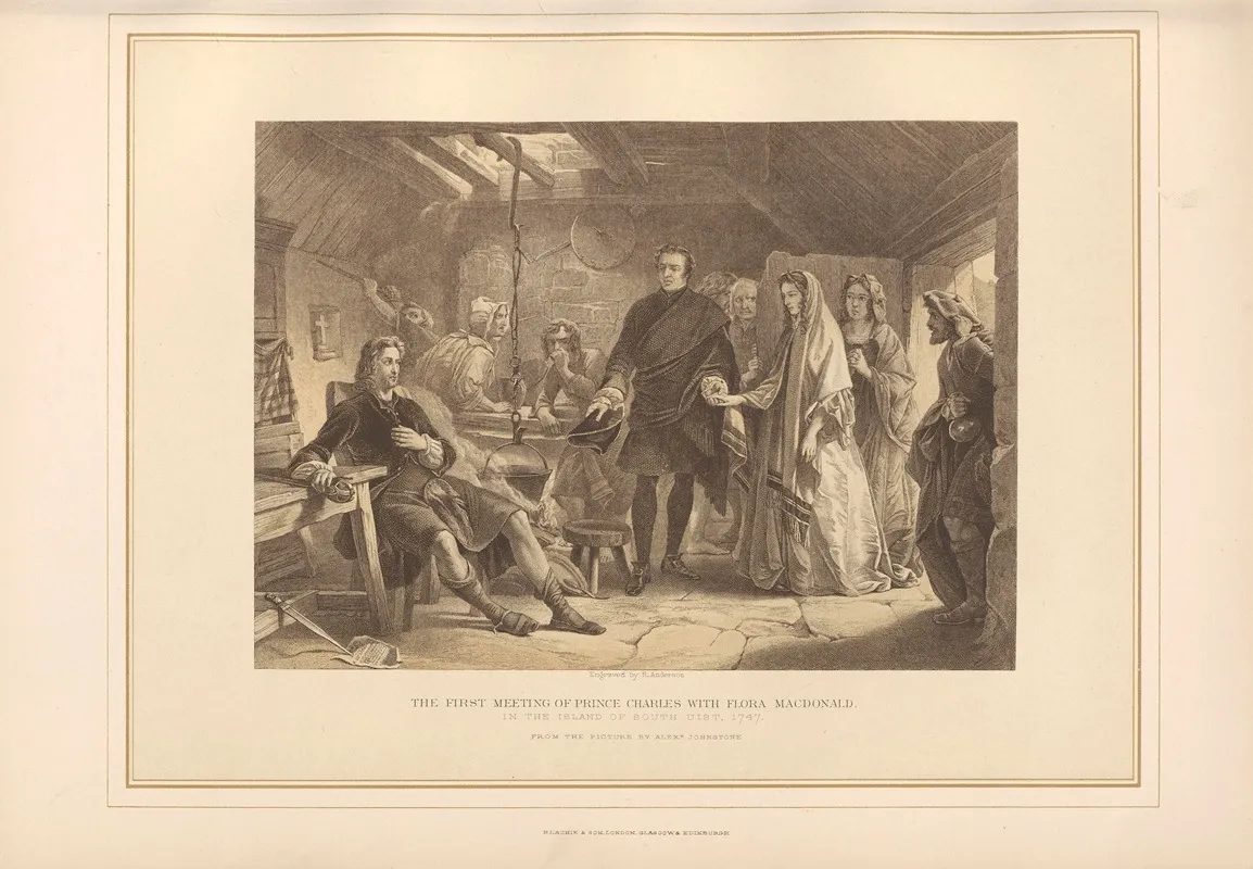 First Meeting Of Prince Charles With Flora Macdonald Alexander Johnstone Wall Art by Thomas Archer - High-Resolution Digital Print