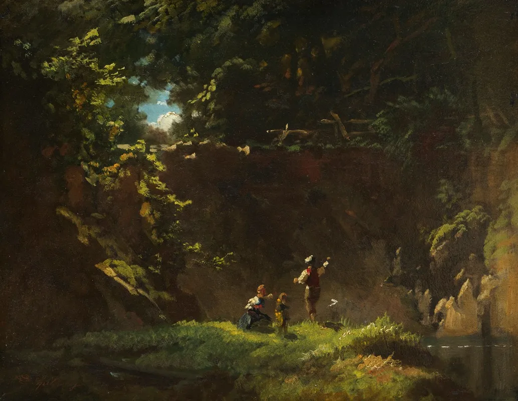Fischende Kinder Wall Art by Carl Spitzweg - High-Resolution Digital Print