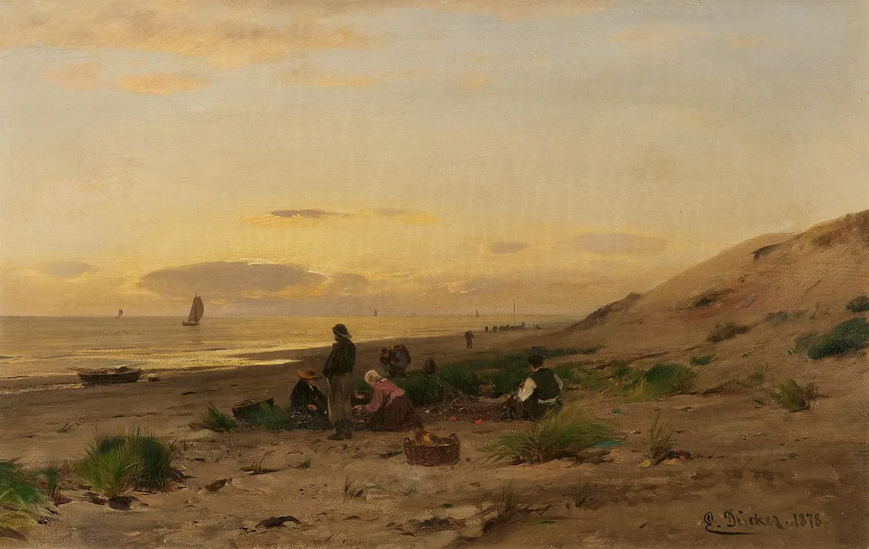 Fischer Am Strand 2 Wall Art by Eugène Gustav Dücker - High-Resolution Digital Print