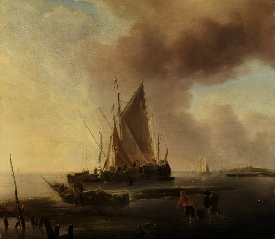 Fischerboote Am Strand 2 Wall Art by Jan van de Cappelle - High-Resolution Digital Print