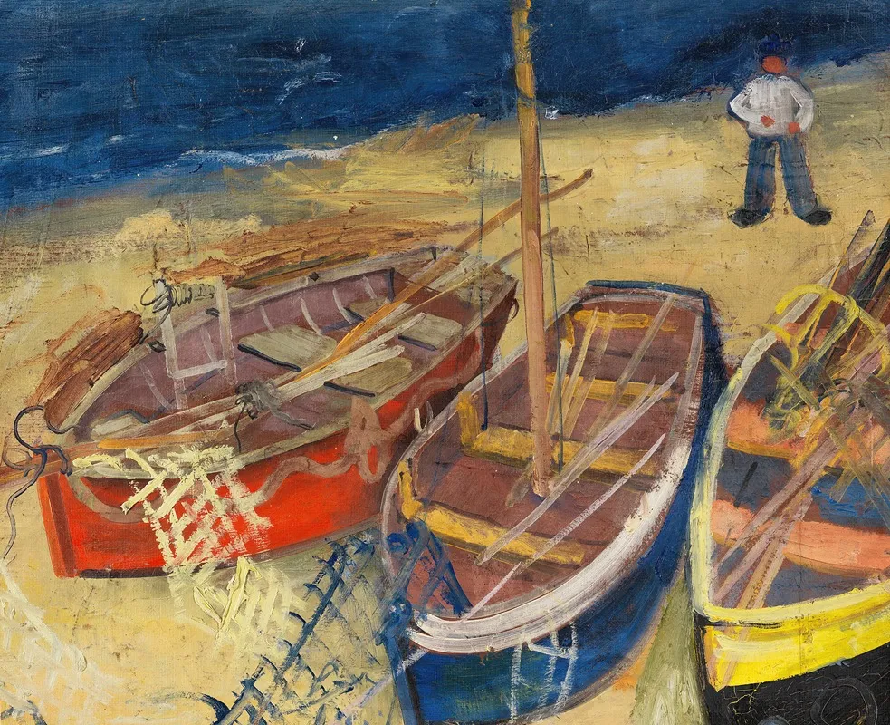 Fischerboote Am Strand Wall Art by Felix Nussbaum - High-Resolution Digital Print