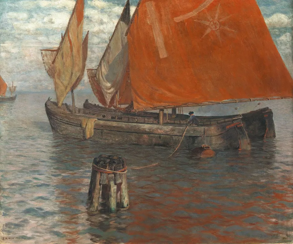 Fischerboote Wall Art by Franz Xaver Hoch - High-Resolution Digital Print