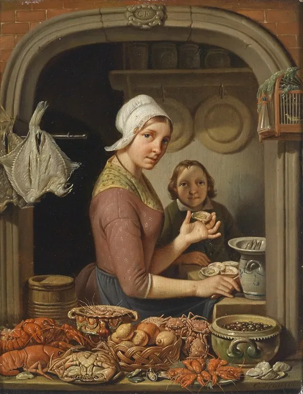 Fischhandlerin Wall Art by François Celestin - High-Resolution Digital Print