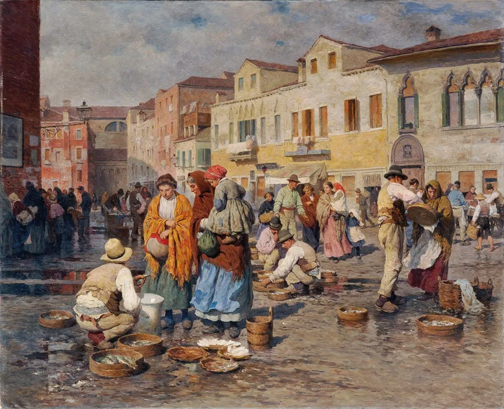 Fischmarkt In Venedig Wall Art by Karl Feiertag - High-Resolution Digital Print