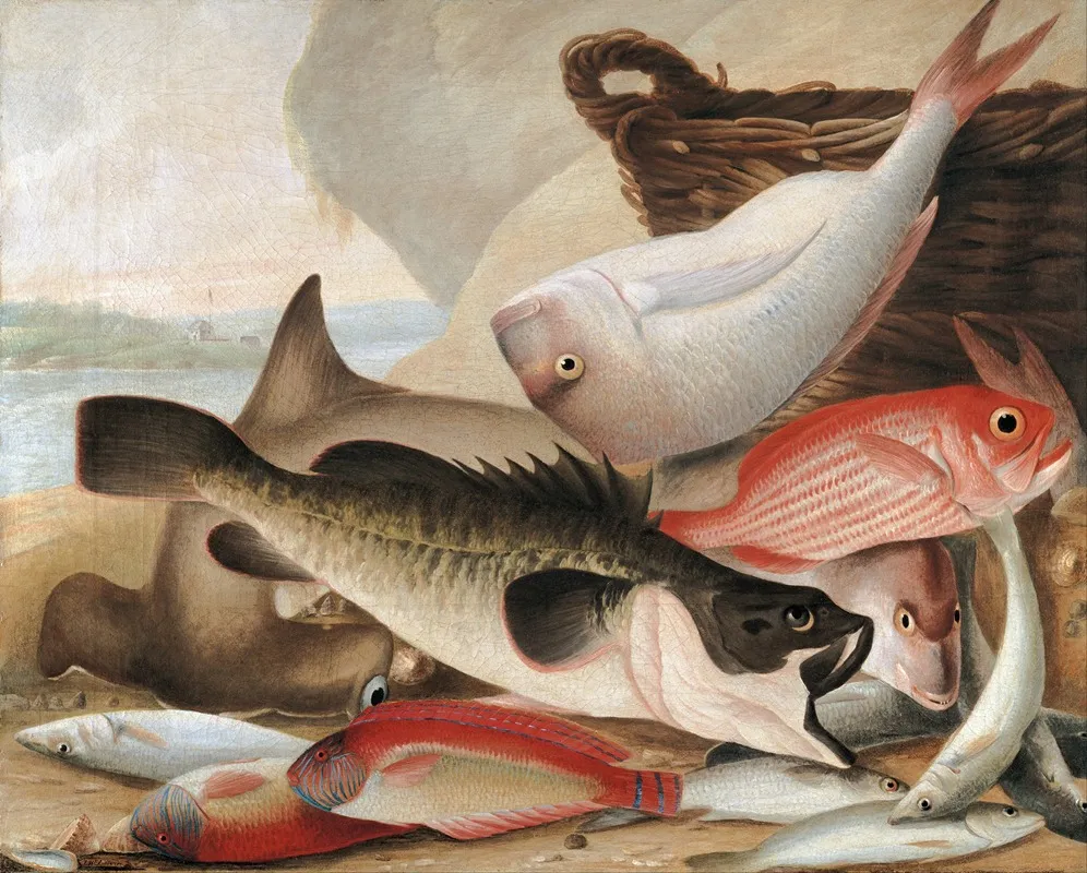Fish Catch And Dawes Point Sydney Harbour Wall Art by John William Lewin - High-Resolution Digital Print