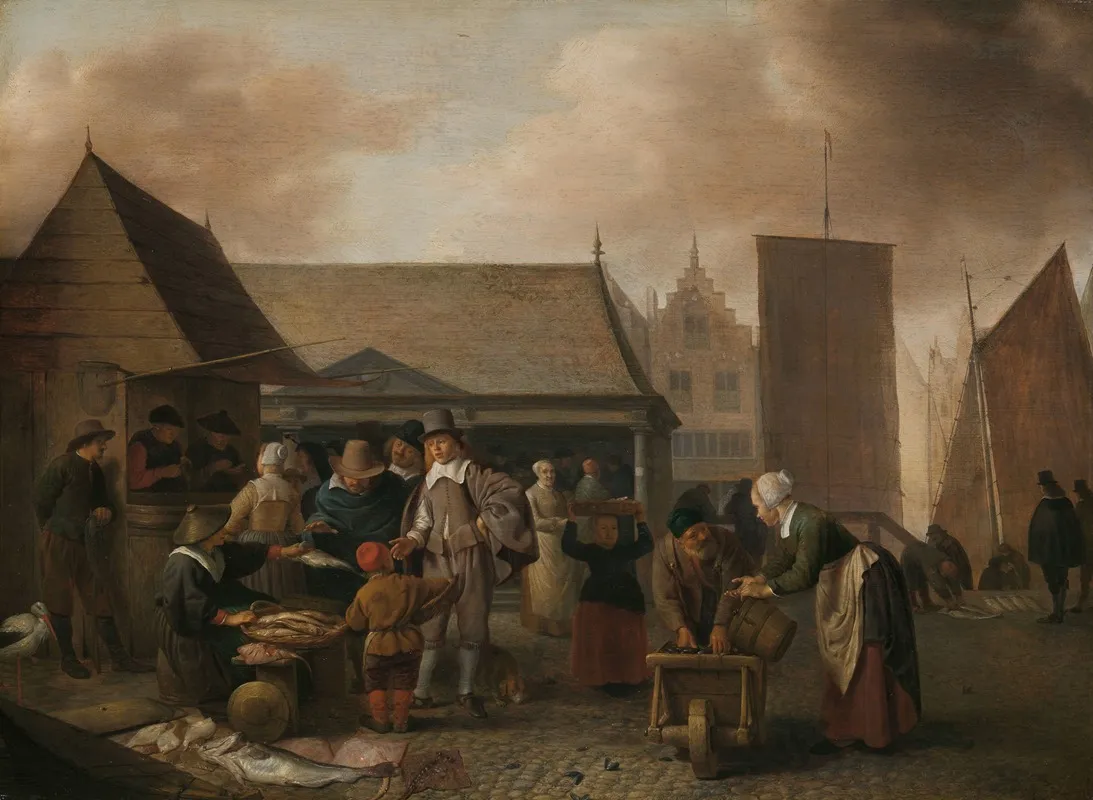 Fish Market 4 Wall Art by Hendrik Martensz. Sorgh - High-Resolution Digital Print