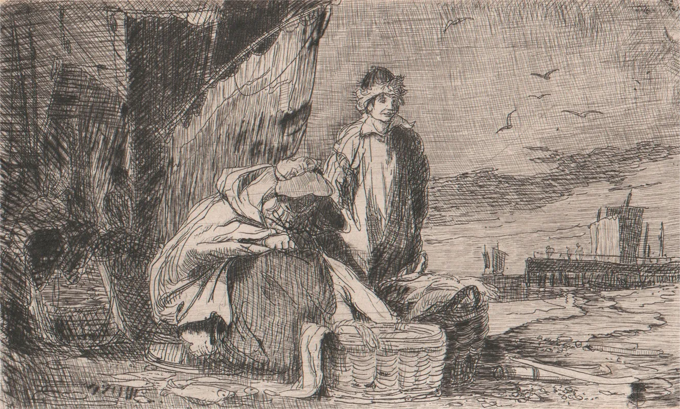 Fisherfolk Mending Their Nets Wall Art by Joseph Stannard - High-Resolution Digital Print