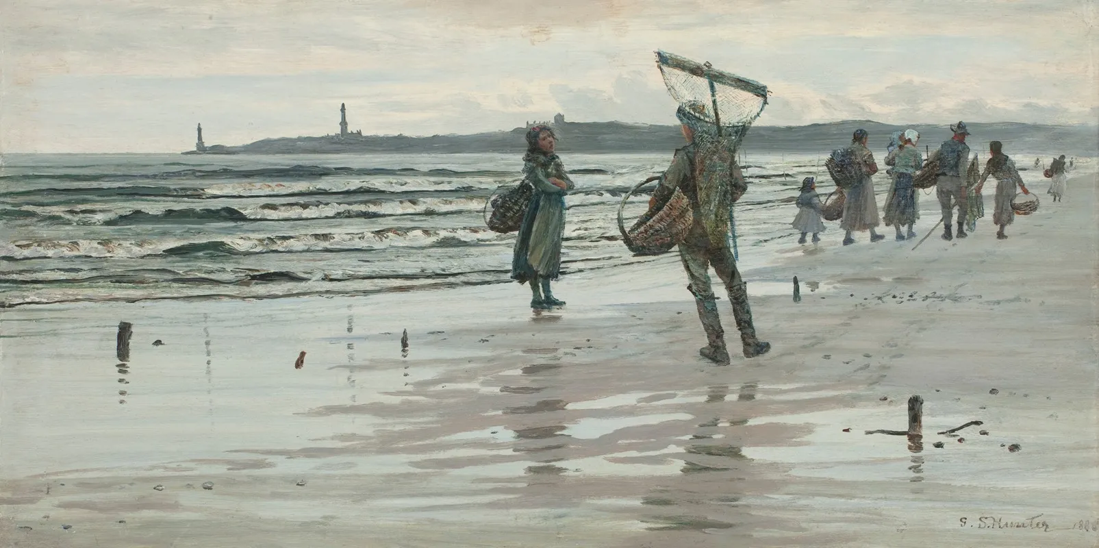 Fisherfolk Returning Aberdeen Wall Art by George Sherwood Hunter - High-Resolution Digital Print