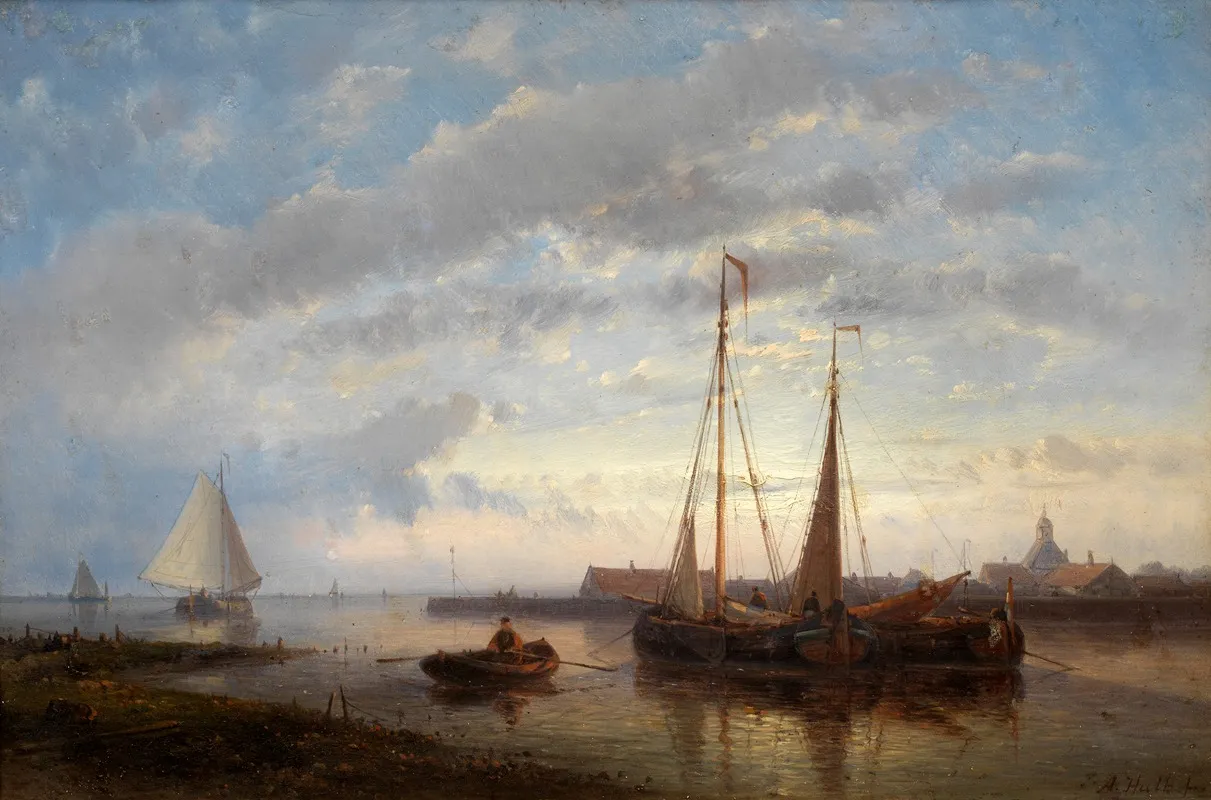 Fishermen At Sunset Wall Art by Abraham Hulk - High-Resolution Digital Print