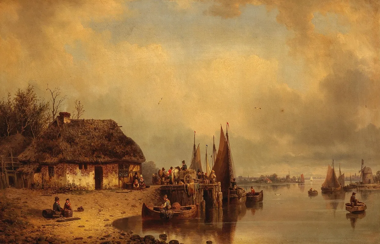 Fishermen At Work On A Jetty