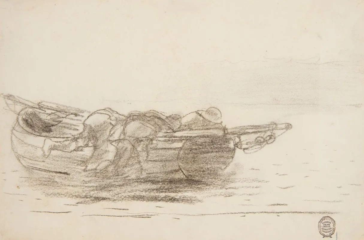 Fishermen Climbing Over Gunwales Cullercoats England Wall Art by Winslow Homer - High-Resolution Digital Print