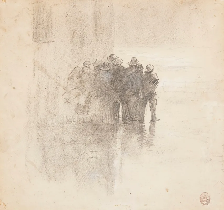 Fishermen In Oilskins Cullercoats England Wall Art by Winslow Homer - High-Resolution Digital Print