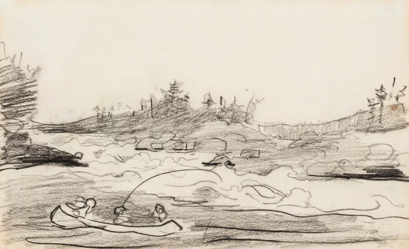 Fishermen In The Rapids Wall Art by Winslow Homer - High-Resolution Digital Print