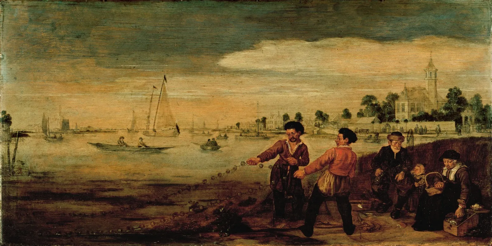 Fishermen On The Bank Of The Amstel Near The Pauwentuin Amsterdam
