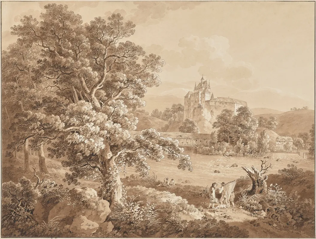 Fishermen On The River Zschopau By Kriebstein Castle Saxony