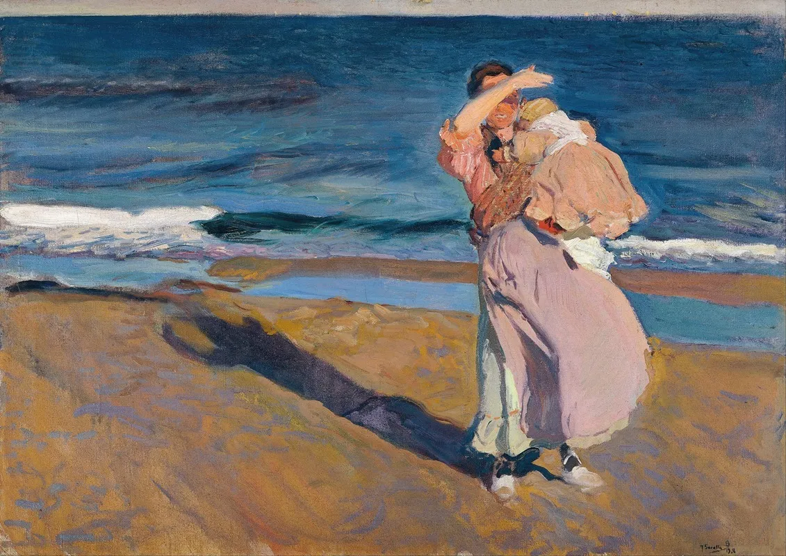 Fisherwomen With Her Son