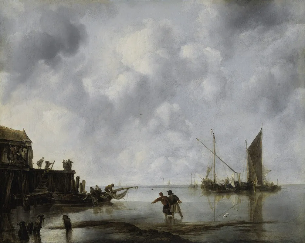 Fishing Boats In A Calm Wall Art by Jan van de Cappelle - High-Resolution Digital Print
