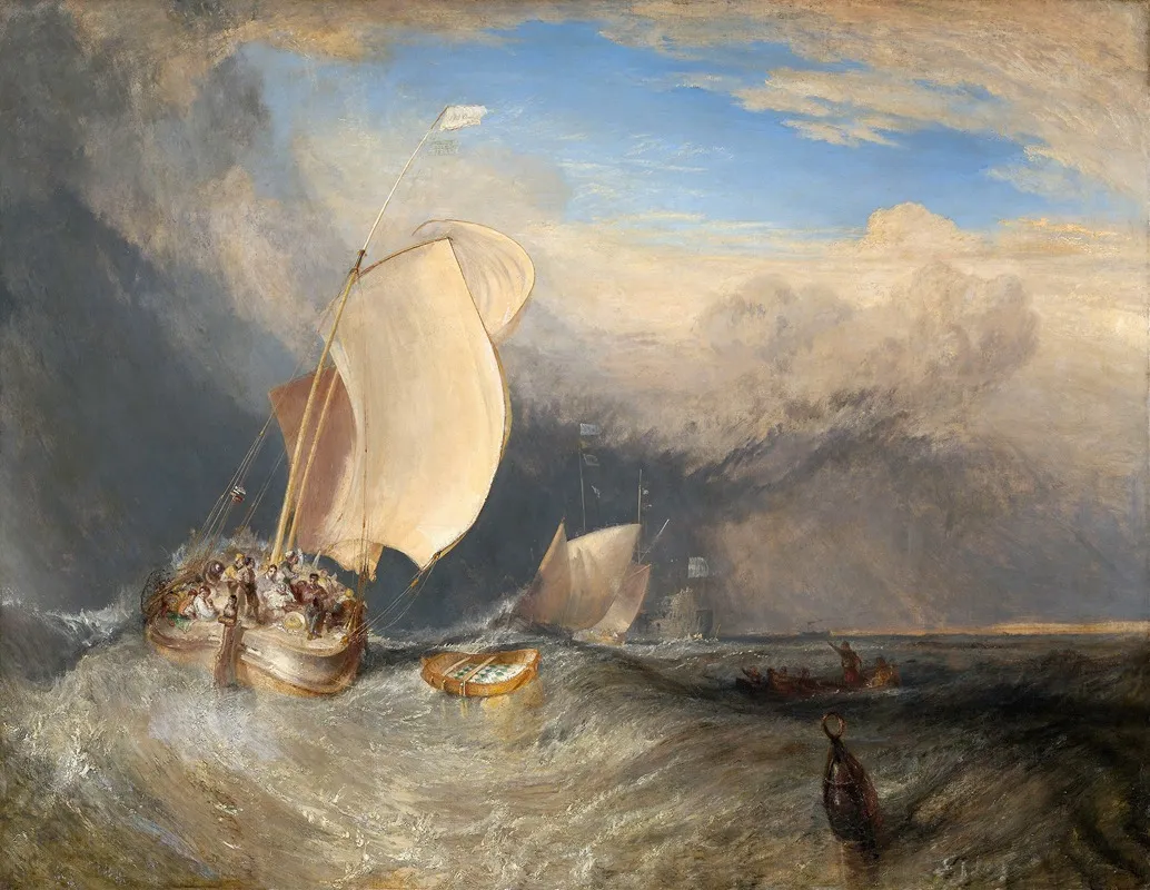 Fishing Boats With Hucksters Bargaining For Fish Wall Art by Joseph Mallord William Turner - High-Resolution Digital Print